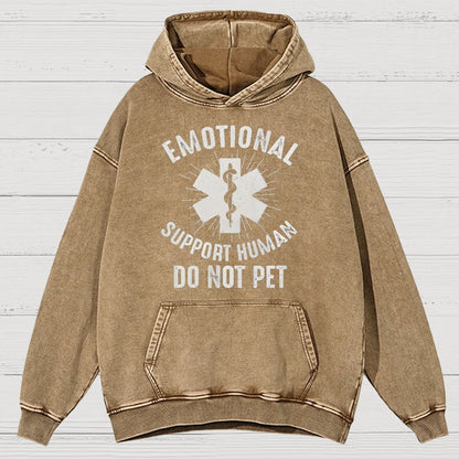Emotional Support Human Vintage Distressed Hoodie