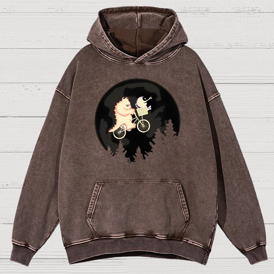 Ride Across The Moon Vintage Distressed Hoodie