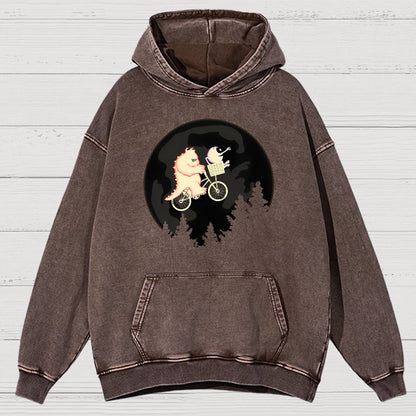 Ride Across The Moon Vintage Distressed Hoodie