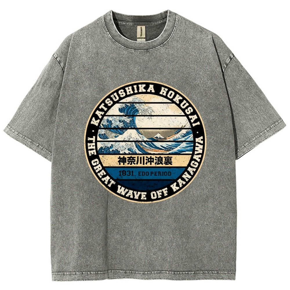 Hokusai Vintage Distressed T-shirt
