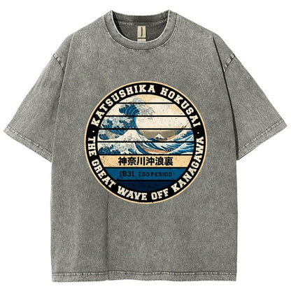 Hokusai Vintage Distressed T-shirt
