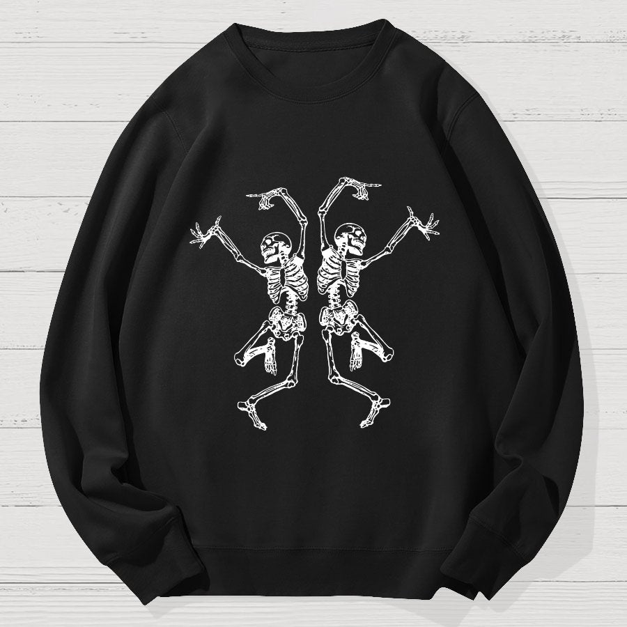 Dancing Skeleton Halloween Geek Cotton Sweatshirt