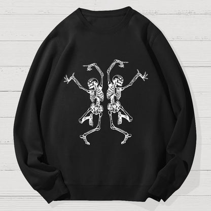 Dancing Skeleton Halloween Geek Cotton Sweatshirt