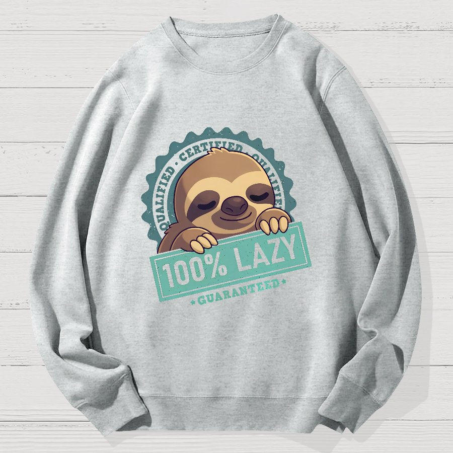 100% Lazy Sloth Geek Cotton Sweatshirt
