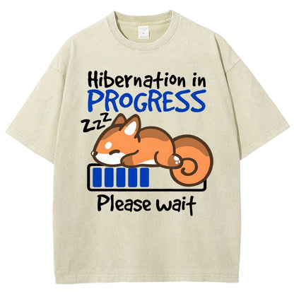 Hibernation In Progress Vintage Distressed T-shirt