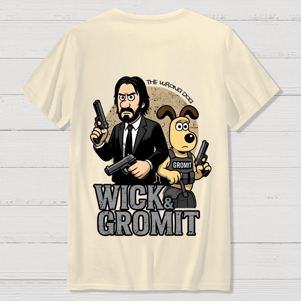 The Wrong Dog  Back Printing Geek T-Shirt