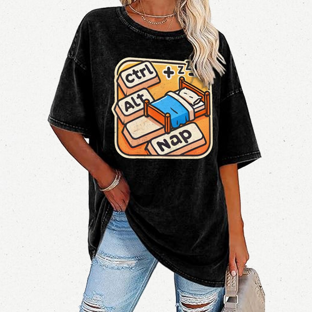Ctrl+Alt+Nap Vintage Distressed T-shirt