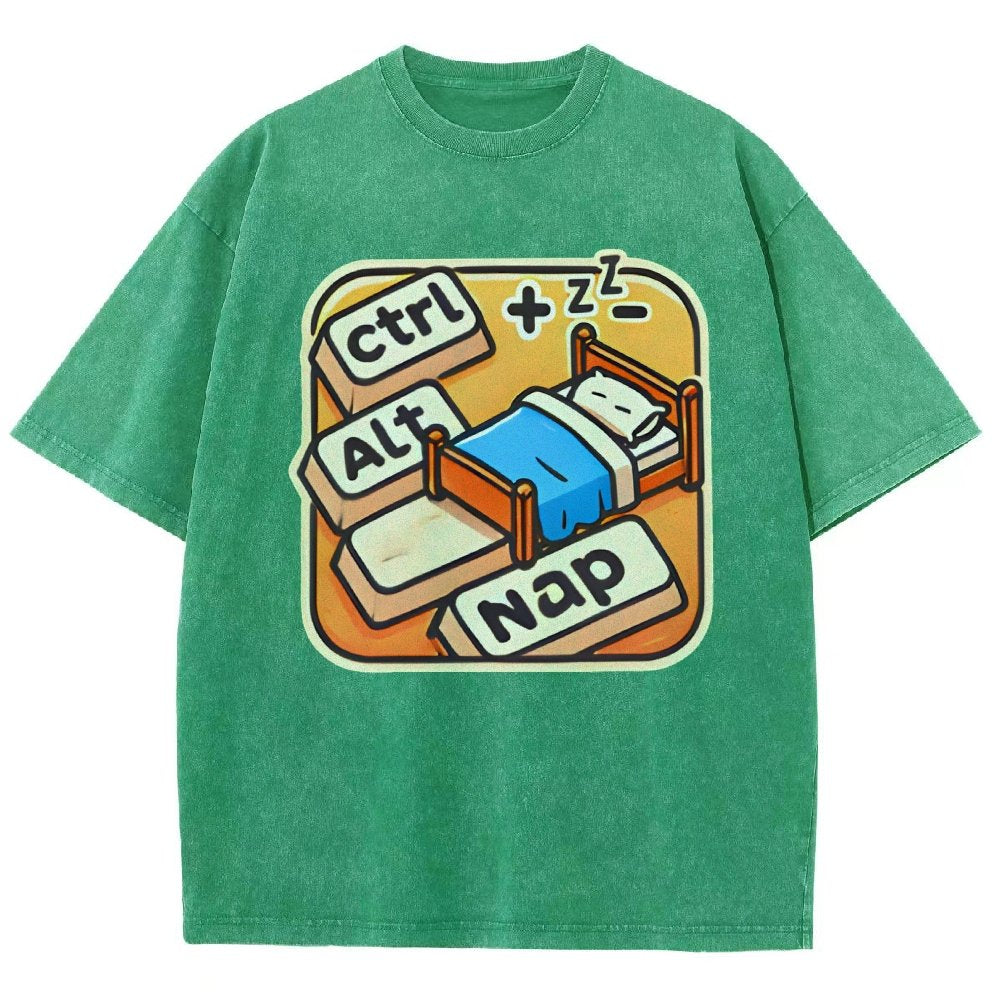 Ctrl+Alt+Nap Vintage Distressed T-shirt