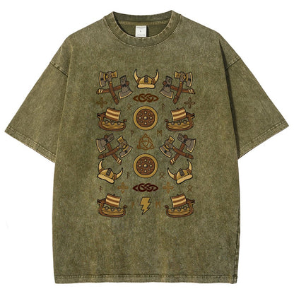 Fantasy Vikings Vintage Distressed T-shirt