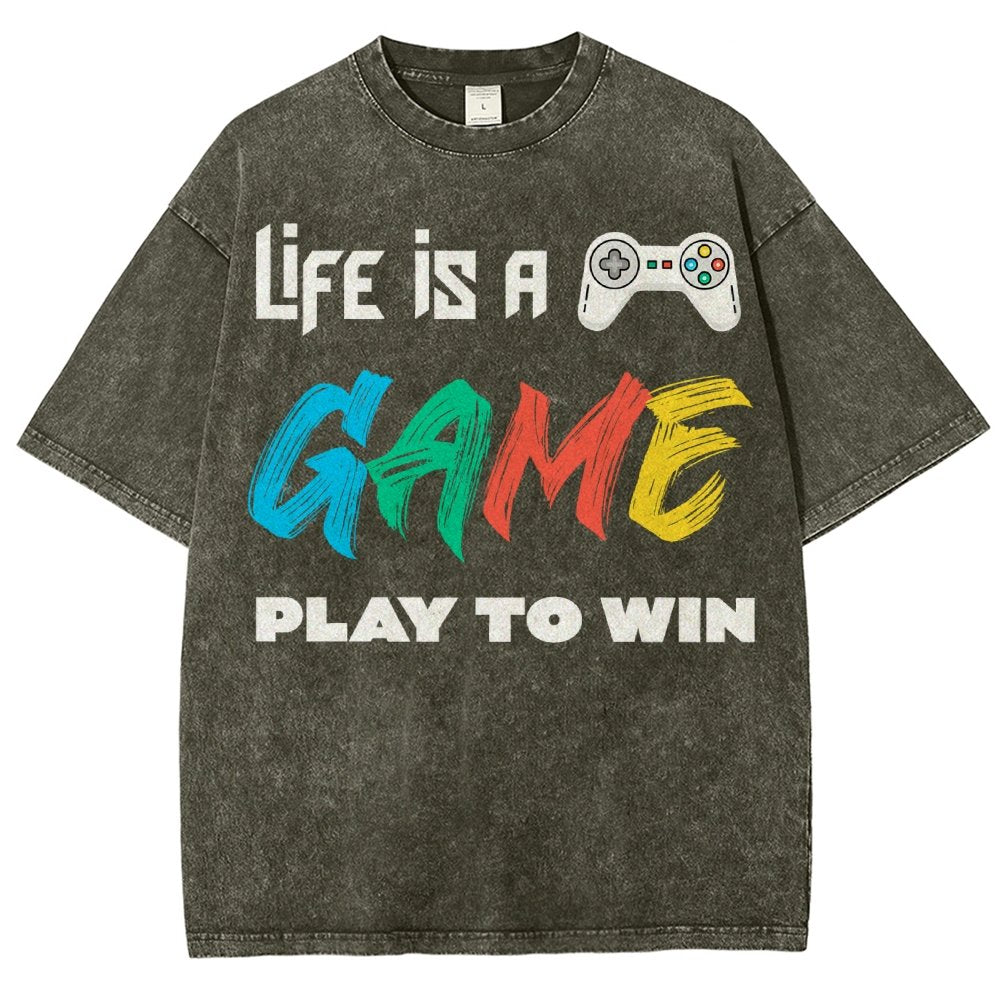 Life Is A Game Play To Win Vintage Distressed T-shirt