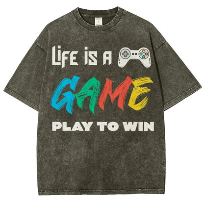 Life Is A Game Play To Win Vintage Distressed T-shirt