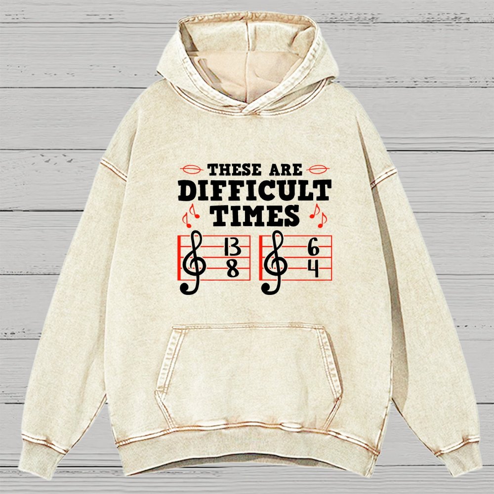 These Are Difficult Times Vintage Distressed Hoodie