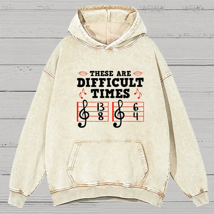 These Are Difficult Times Vintage Distressed Hoodie