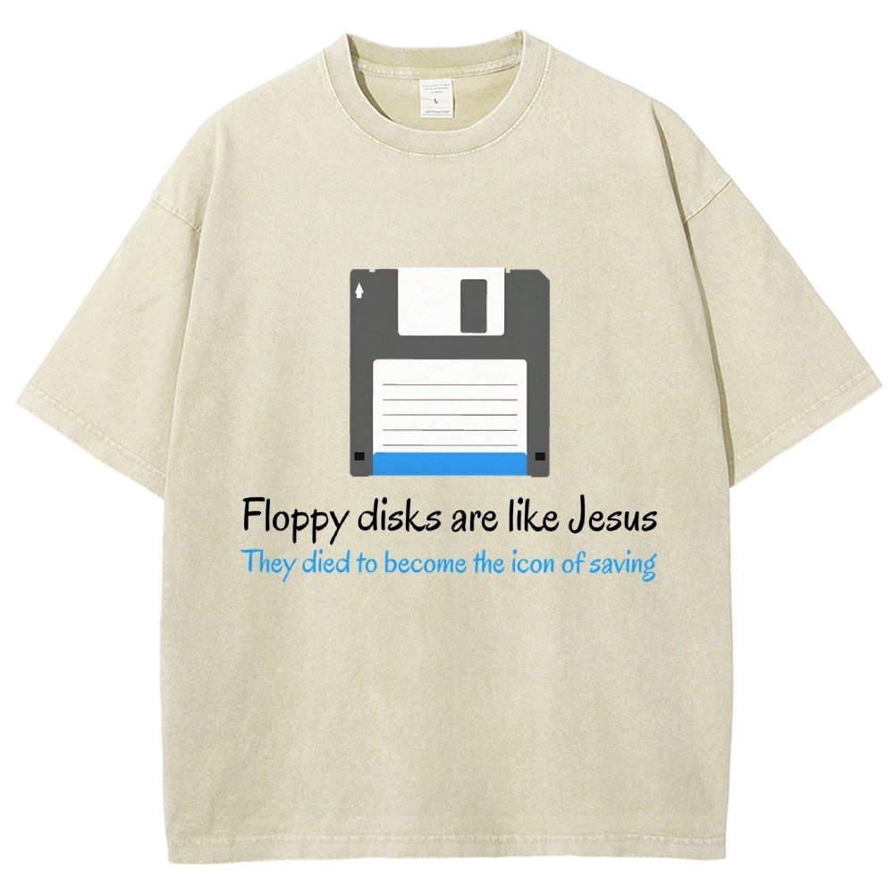 Floppy Disks Are Like Jesus Vintage Distressed T-shirt