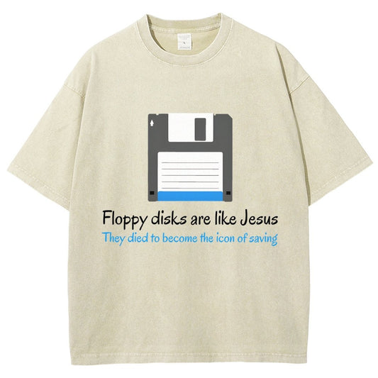 Floppy Disks Are Like Jesus Vintage Distressed T-shirt