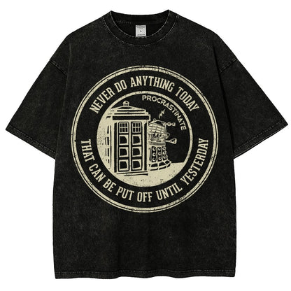Time Travel Procrastination Vintage Distressed T-shirt