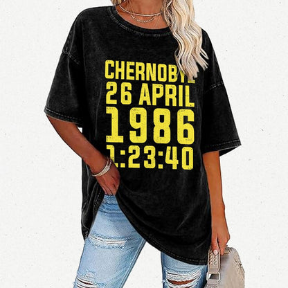 Chernobyl Nuclear Disaster Date And Time Vintage Distressed T-shirt