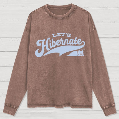 Team Bear Let's Hibernate Washed Long Sleeve Tee