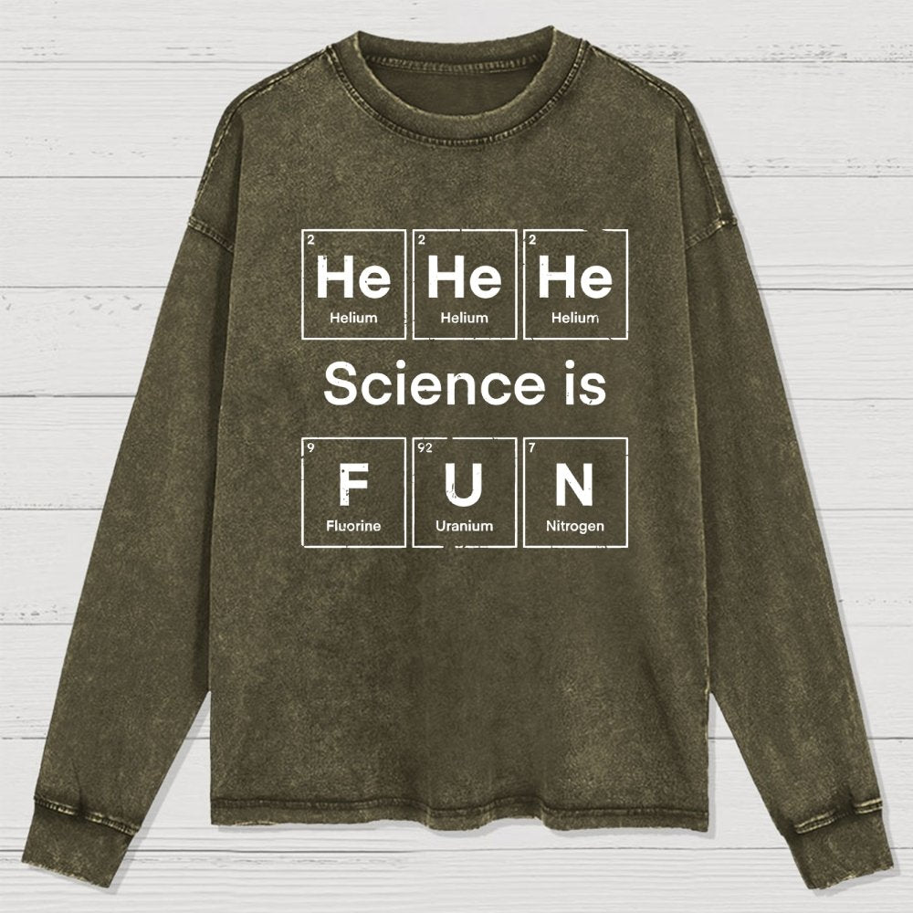 Science Is Fun Washed Long Sleeve Tee