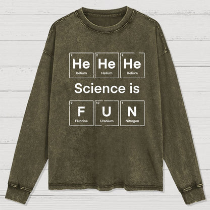 Science Is Fun Washed Long Sleeve Tee