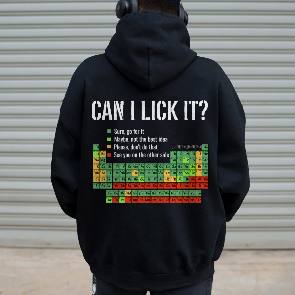 Can I Lick It Printed Back Unisex Cotton Hoodie
