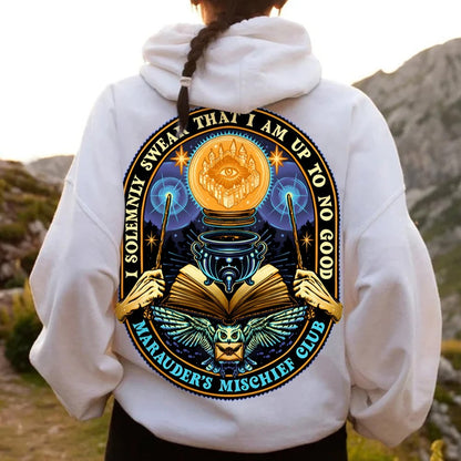Mischief Club Printed Back Cotton Hoodie