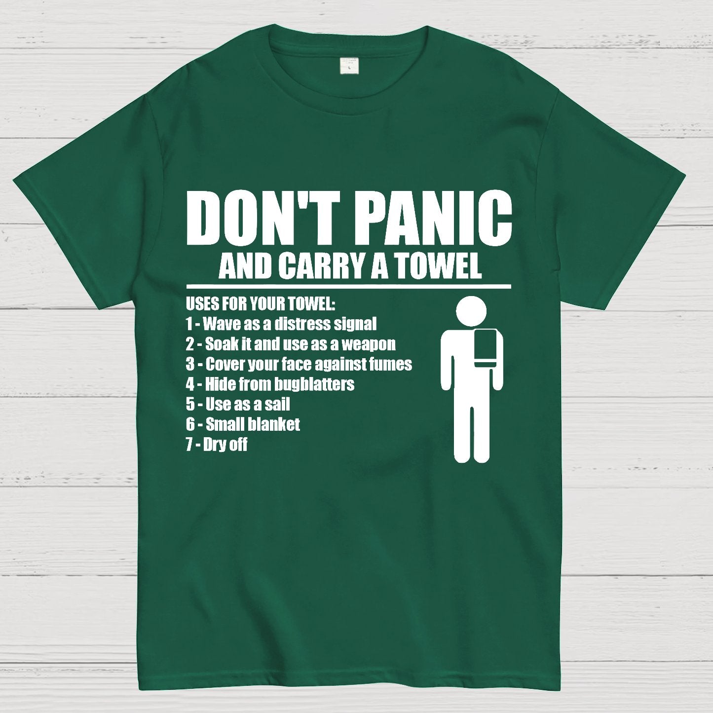 Don't Panic And Carry A Towel Geek T-Shirt