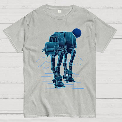 Neon Line-Art Armored Walker Geek T-Shirt