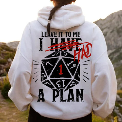 I Had A Plan Nerdy Printed Back Cotton Hoodie