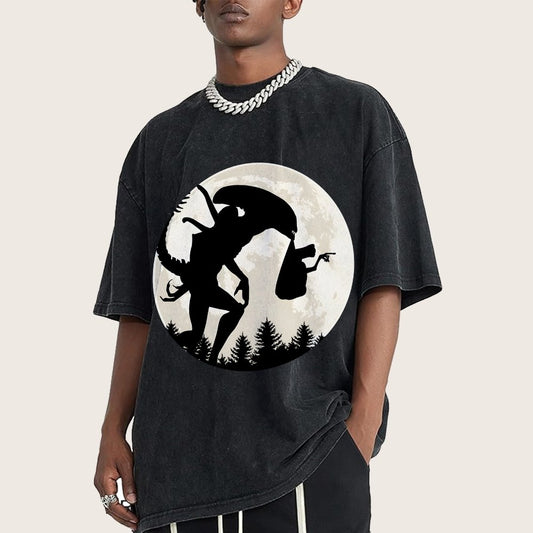 Space Creature Vintage Distressed T-shirt