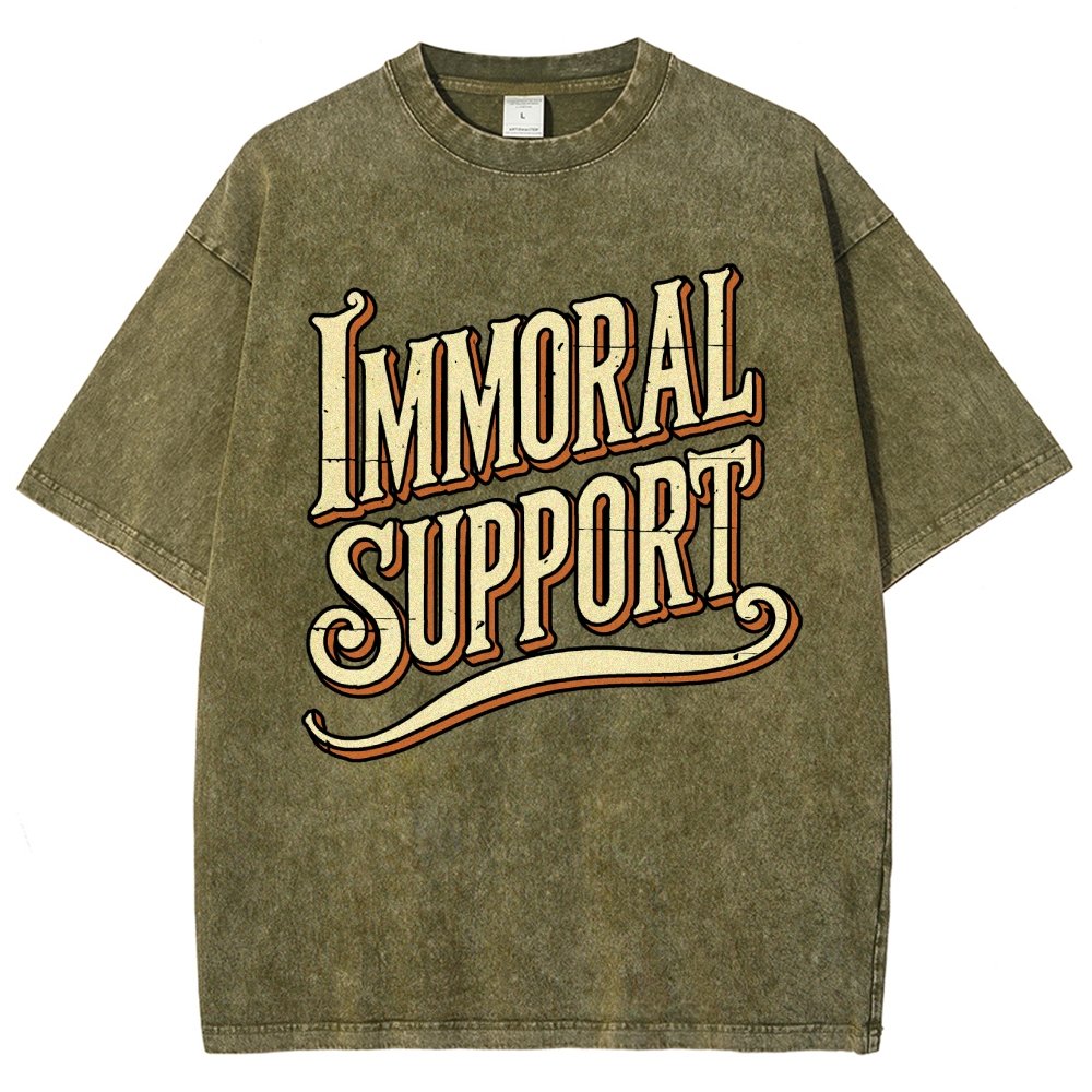 Immoral Support Friend Vintage Distressed T-shirt