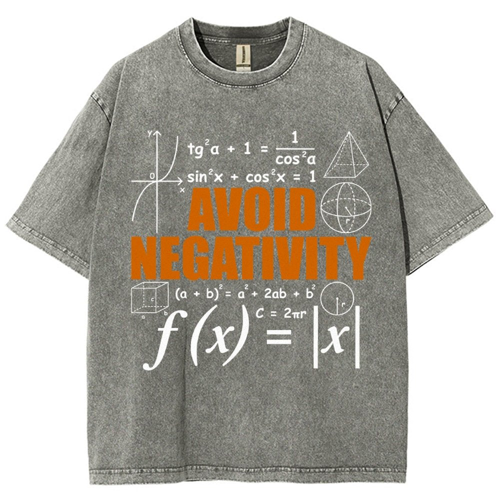 Avoid Negativity Funny Math Mathematician Vintage Distressed T-shirt