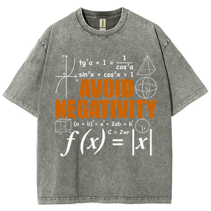 Avoid Negativity Funny Math Mathematician Vintage Distressed T-shirt