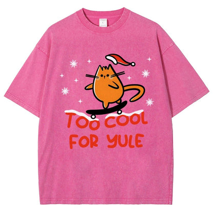 Too Cool For Yule Vintage Distressed T-shirt