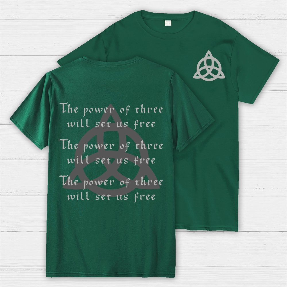 Power of Three Front And Back Printing Geek T-Shirt