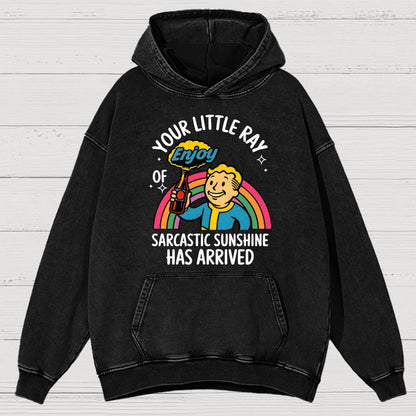 Your Little Ray Of Sarcastic Sunshine Has Arrived Vintage Distressed Hoodie