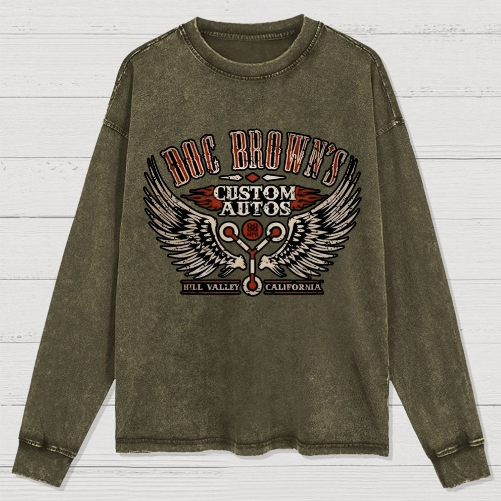 Doc Brown's Garage Washed Long Sleeve Tee