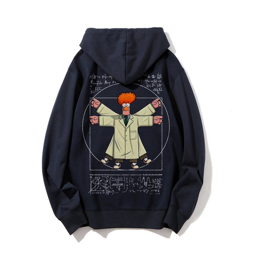 Vitruvian Puppet Printed Back Unisex Cotton Hoodie