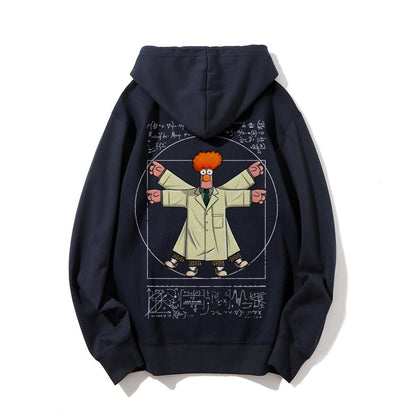 Vitruvian Puppet Printed Back Unisex Cotton Hoodie