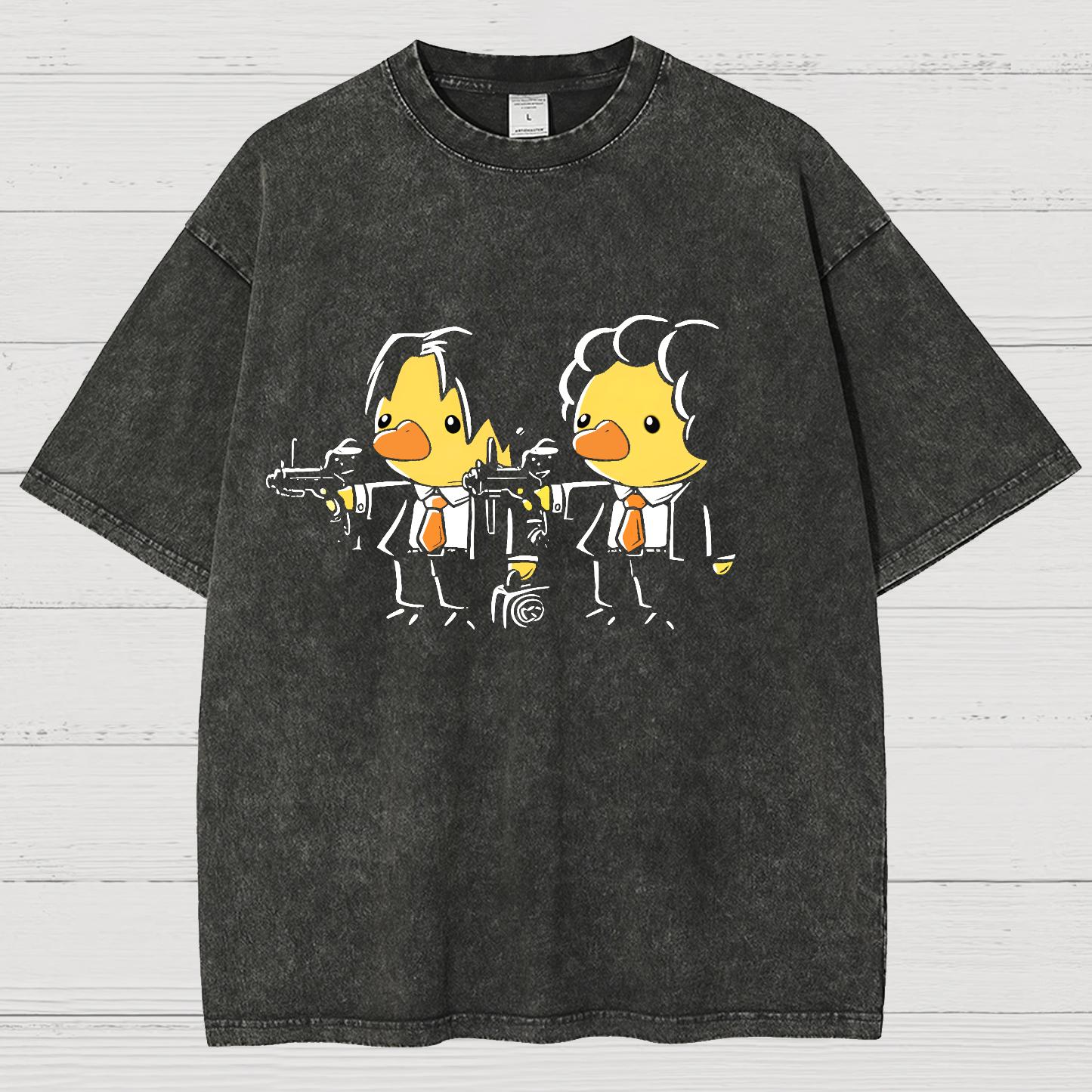 Duck Fiction Geeky Vintage Distressed T-shirt