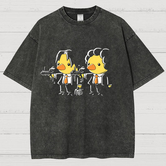 Duck Fiction Geeky Vintage Distressed T-shirt
