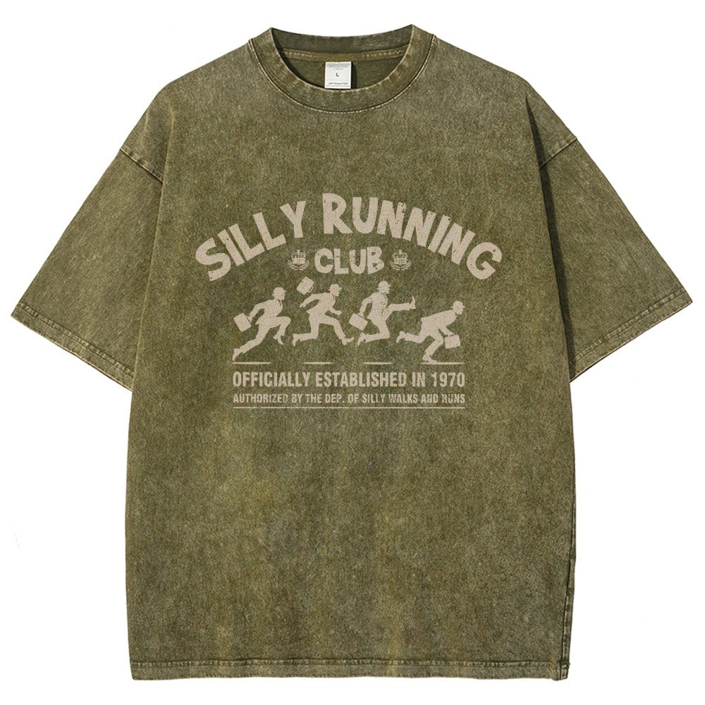Funny Silly Running Club Vintage Distressed T-shirt