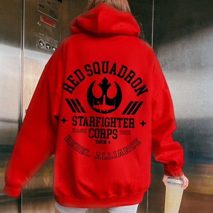 Red Team Base One Printed Back Unisex Cotton Hoodie