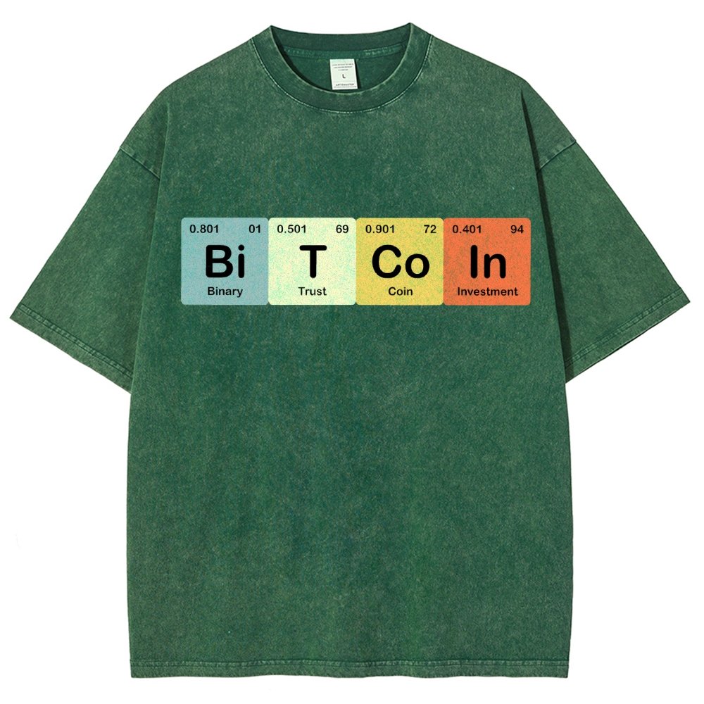 Bitcoin Periodic Table Cryptocurrency BTC Funny Vintage Vintage Distressed T-shirt