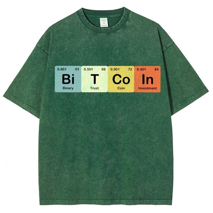 Bitcoin Periodic Table Cryptocurrency BTC Funny Vintage Vintage Distressed T-shirt