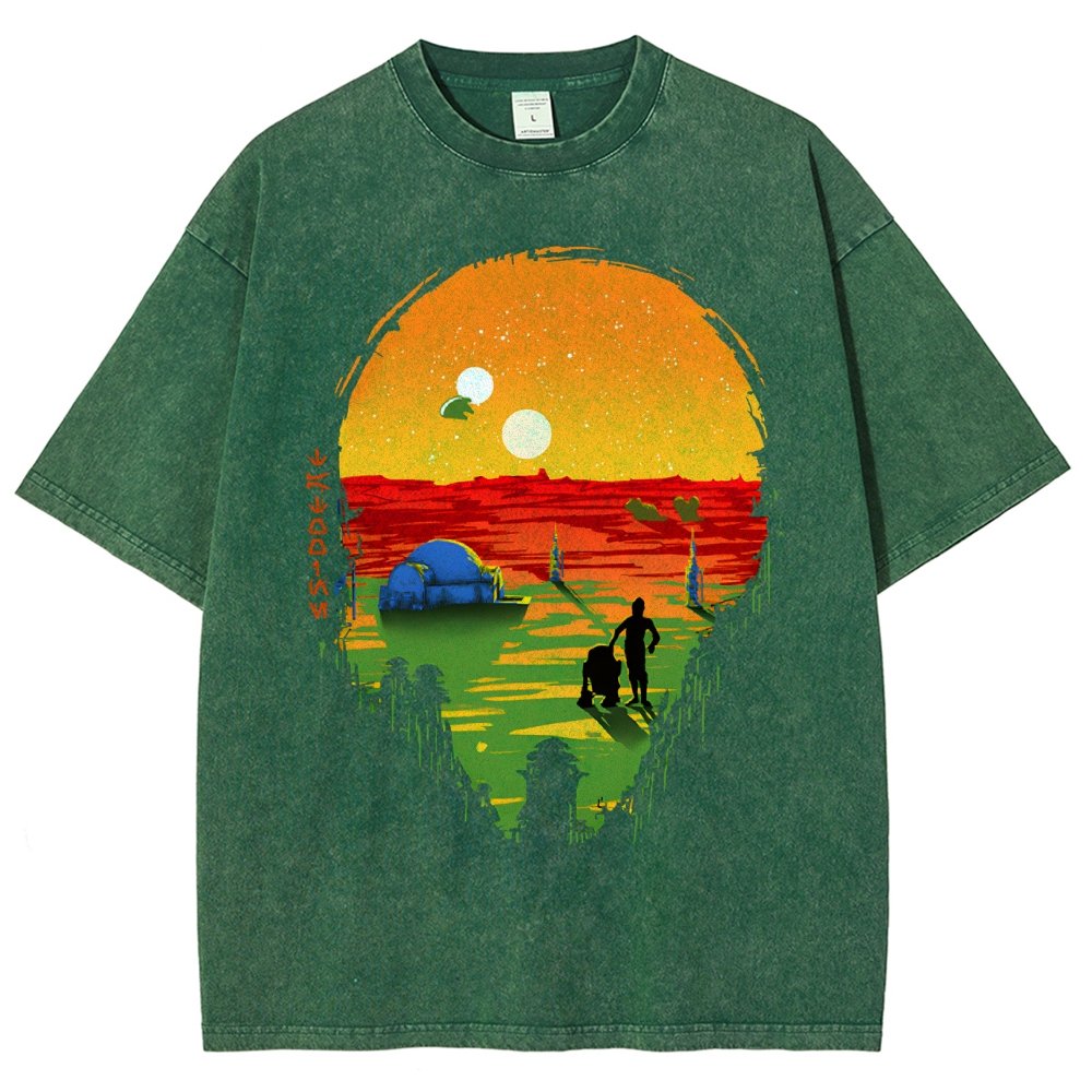A Mysterious Planet Distant Away II Vintage Distressed T-shirt
