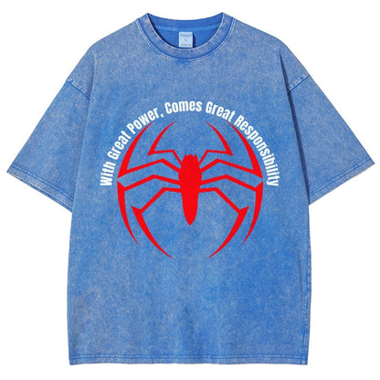 With Great Power Comes Great Responsibility Vintage Distressed T-shirt