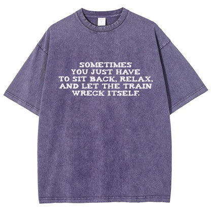 Let The Train Wreck Itself Vintage Distressed T-shirt