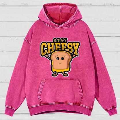 Sandwich Stay Cheesy Vintage Distressed Hoodie
