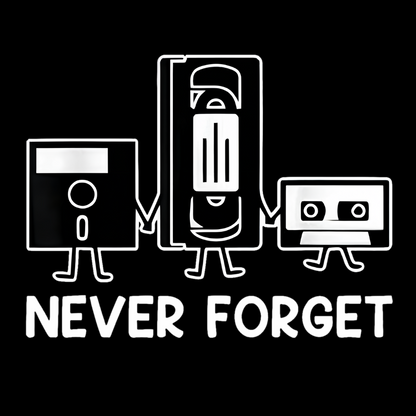 Never Forget Cassette Tape VHS Gamer Old School Funny T-Shirt